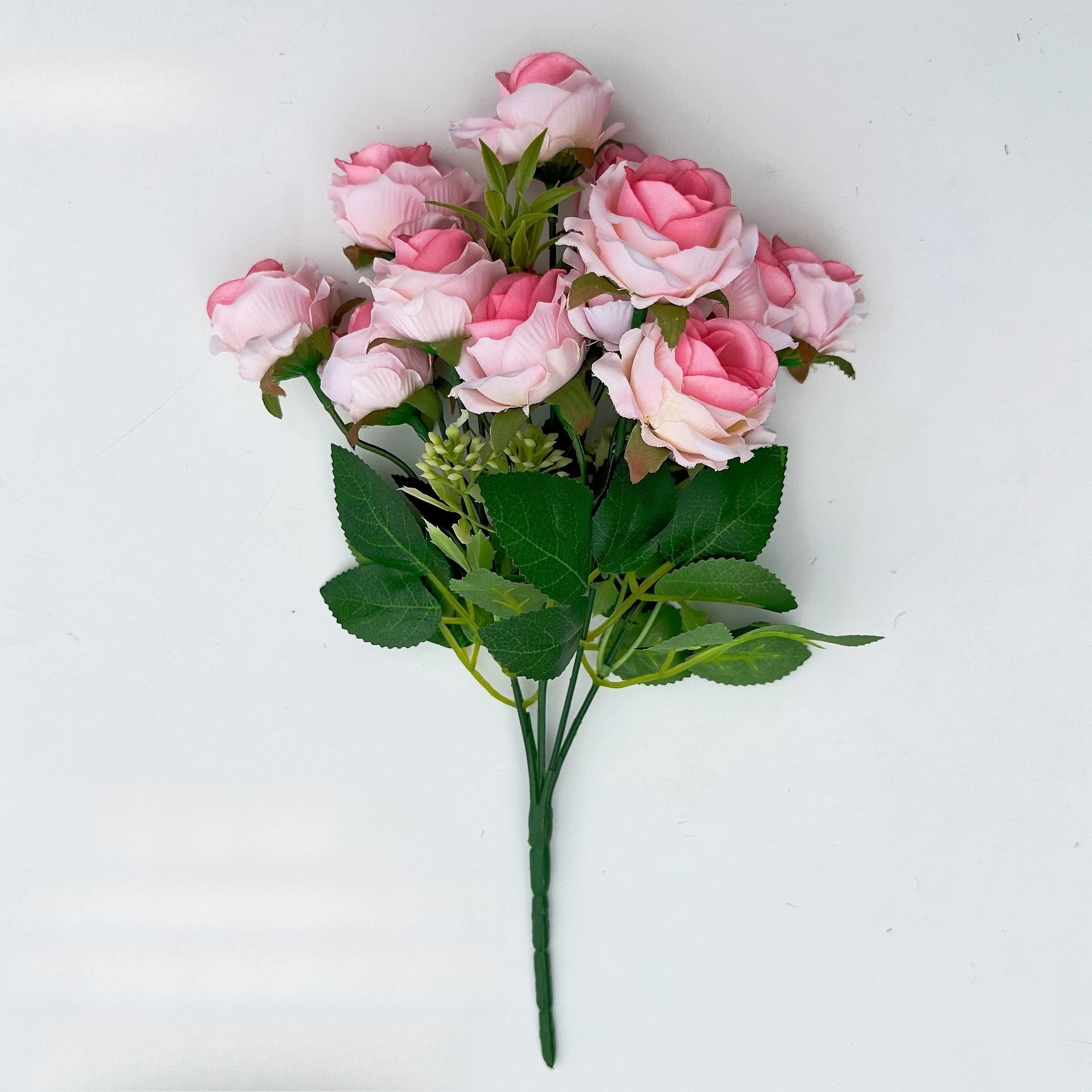 15 رؤساء الحرير الاصطناعي روز الزهور باقة الزفاف ل...