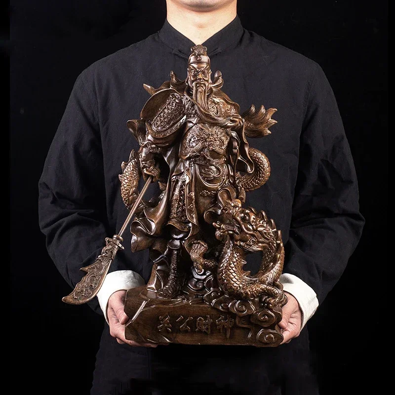 

God of Wealth Guan Gong Riding a Dragon Statue Modern resin artwork God of War Guan Yu Home decoration lucky big statue