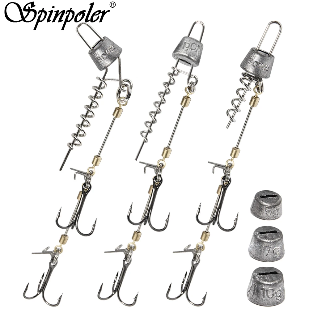 Spinpoler système multi-profondeur pour brochet - Rig stinger avec plombs 5g à 20g