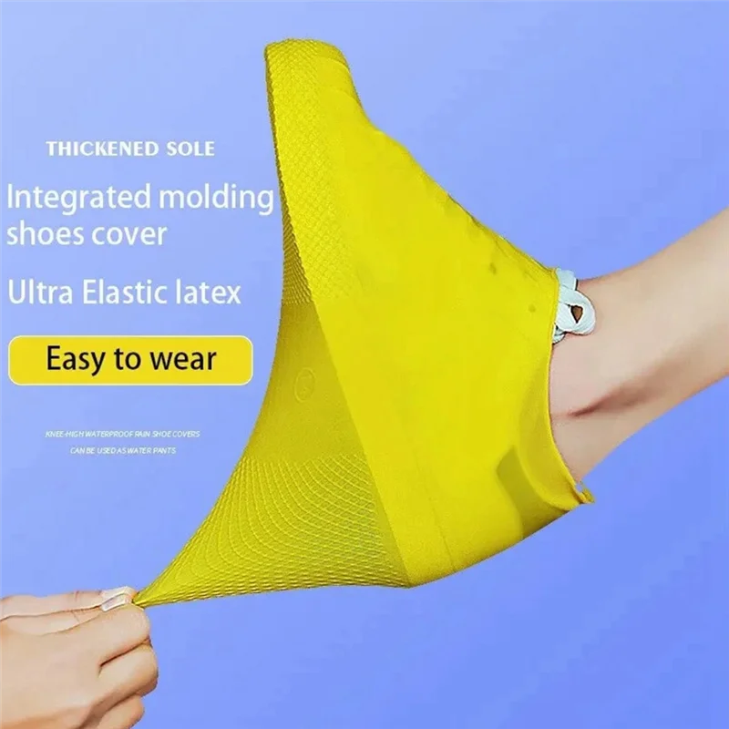 ELOS-Anti-Slip Latex Shoe Covers Reusable Non-Slip Waterproof Wear-Resistant Rainy Day Outdoor Boots Protective Covers