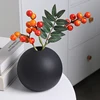 Ceramic Vase Black White Round Ball Flower Arranger Table Top Hydroponic Container Living Room Office Bookcase Flower Vase New 3