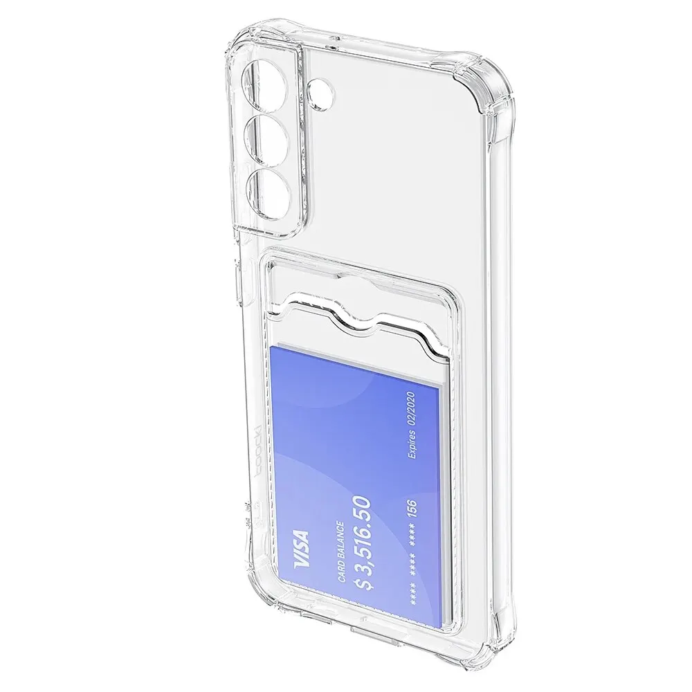 Toocki Transparent Shockproof Wallet Phone Case with Silicone Cover