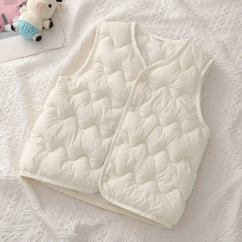 Autumn Winter Children Boys Girls Warm Vest Solid Waistcoats for Kids Children Sleeveless Outerwear 3-8Yrs Kids Warm Tops