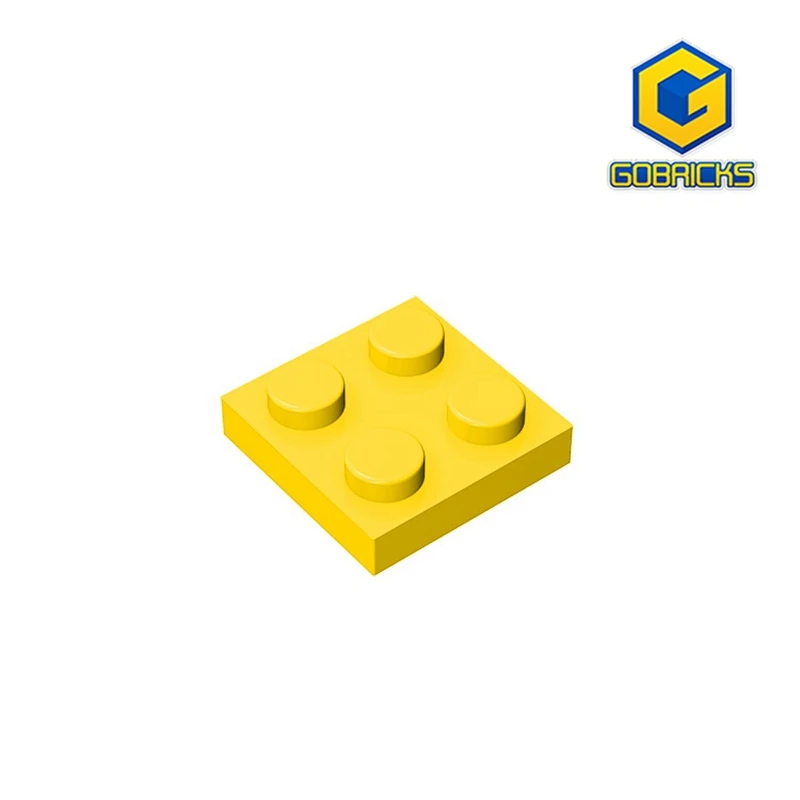 Gobrick, 10 шт. кубики MOC, сборные детали, пластина 2x2, совместимая с 3022, детали для обучения «сделай сам», игрушка для творчества для детей gobrick 10 шт кубики moc сборы сделай сам 32123 поперечный рукав внешний диаметр 7 4 детали конструктора кирпичи классическая игрушка сделай сам