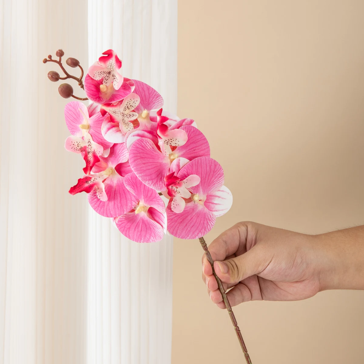 Description Picture 2 of itemArtificial Flowers Silk Moth Orchid Festival Home Decor Bonsai Wedding Bridal Bouquet Outdoor Garden Garland Party Diy Gifts Box