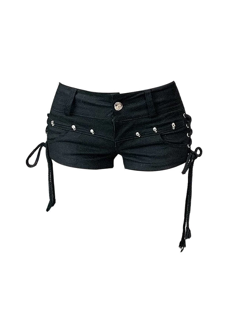 【BOHEMIAN SEOUL】DARKNESS LOW WAIST SHORTS BOHEMIAN SEOUL | 보헤미안서울 Bohemian Seoul Bohemseo