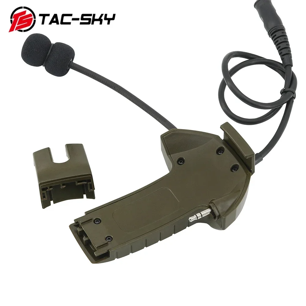 TS TAC-SKY Y cable microphone/silgex 2-pin PTT kit compatible with Walker's Razor Ultra Slim Electronic Over-Ear Tactical Headse