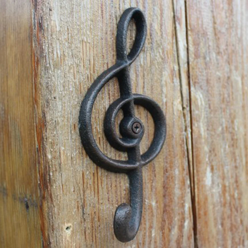 

Music Note Shape Wall Mounted With Screw Hanging Hook Bedroom Door Office Wrought Iron Home Decor European Style Heavy Duty
