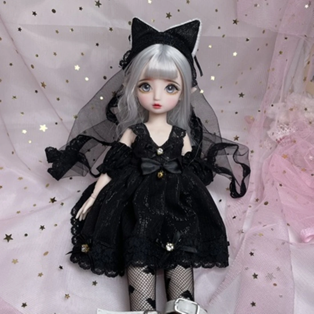 

30cm Wig Jointed Doll Cute BJD Mini Doll Hand Make Up Face Dolls with Big Eyes Bjd Toys Gifts for Girl Handmand Make UP Toy