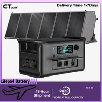 Station d'alimentation portable CTOLITY AP1000 1800W, générateur solaire, batterie Lifepo4 avec panneaux solaires 200W, pliable et portable 1