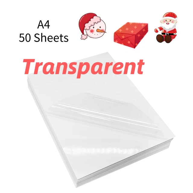 10 Sheets Vinyl Sticker Paper 100% Transparent A4 Paper Self Adhesive  Printable Label Sticker Non Waterproof Copy Paper Sheet - AliExpress