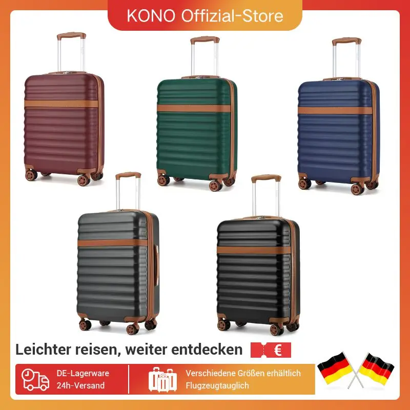 Valise Kono 28 Pouces – ABS Rigide – 4 Roues – Noir – Bagage Checkin