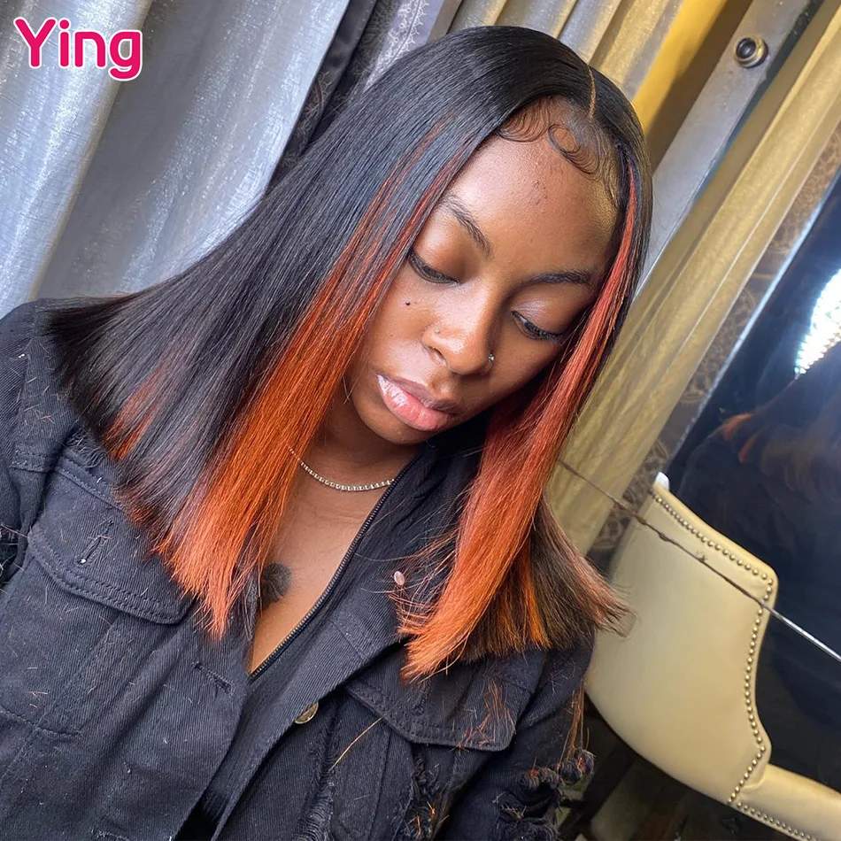 

Ying 200% Orange Mixed Color Peruvian Hair Bone Straight 13x4 Wear To Go Glueless 13x6 Lace Front Wig PrePlucked With Baby Hair