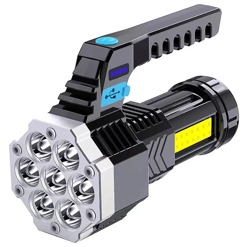 

Ultral Bright Portable LED Spotlight High Power Torch Light with Side Floodlight for Hiking Camping Patrol