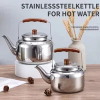 Bouilloire/Théière Électrique en Acier Inoxydable 1L/1.5L/2L/2.5L pour Cuisinière Électrique ou à Gaz, Cafetière Métallique pour la Maison et le Camping 2
