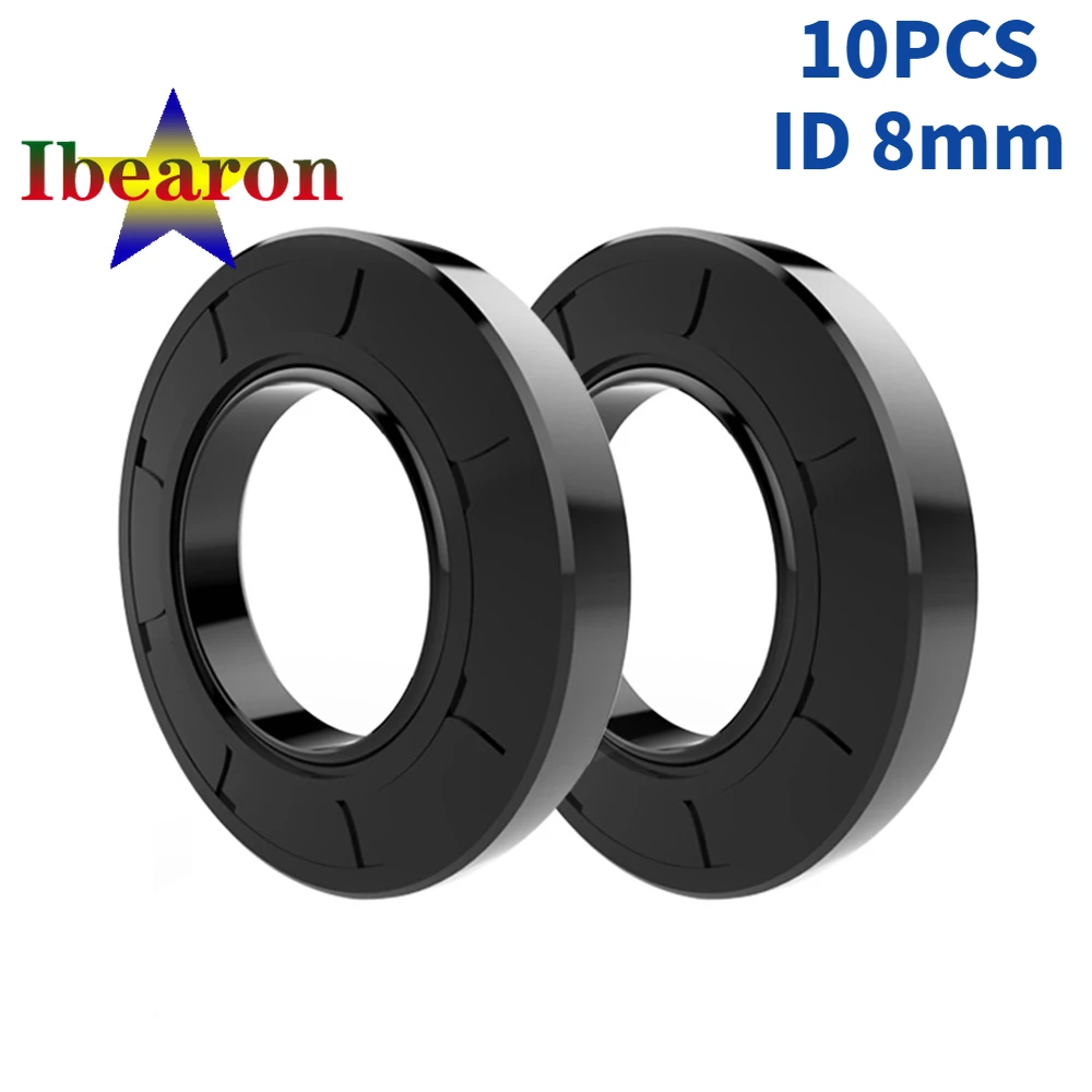 

10PCS TC ID 8mm Framework Oil Seal NBR(Nitrile Rubber Buna) Sealing Gasket High Quality Standard Parts