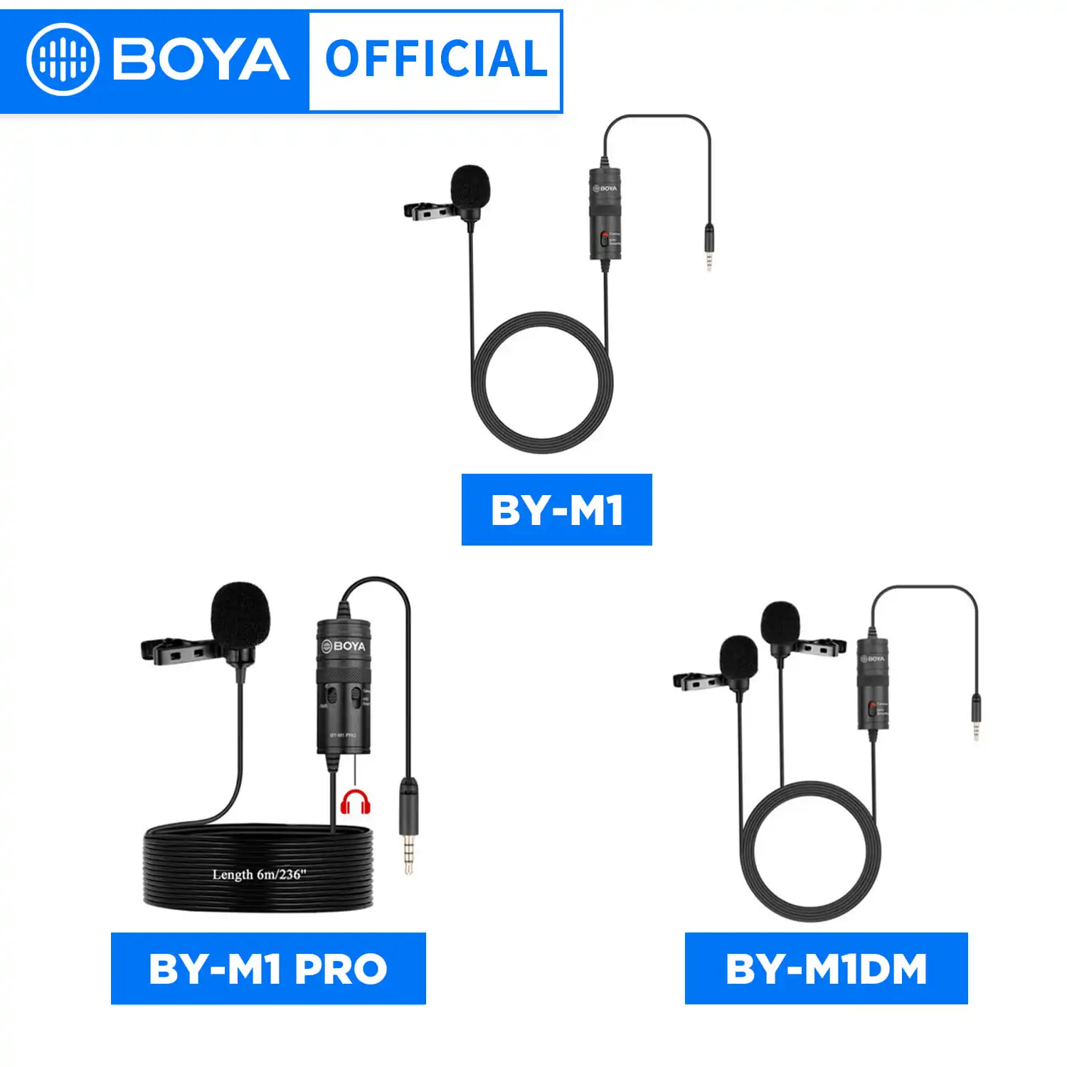 Boya Micrófono lavalier cardioide Pro BY-M8C