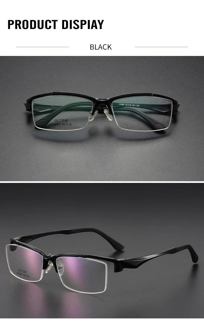 Aror Unisex Semi Rim Square Brow Line Eyeglasses 6