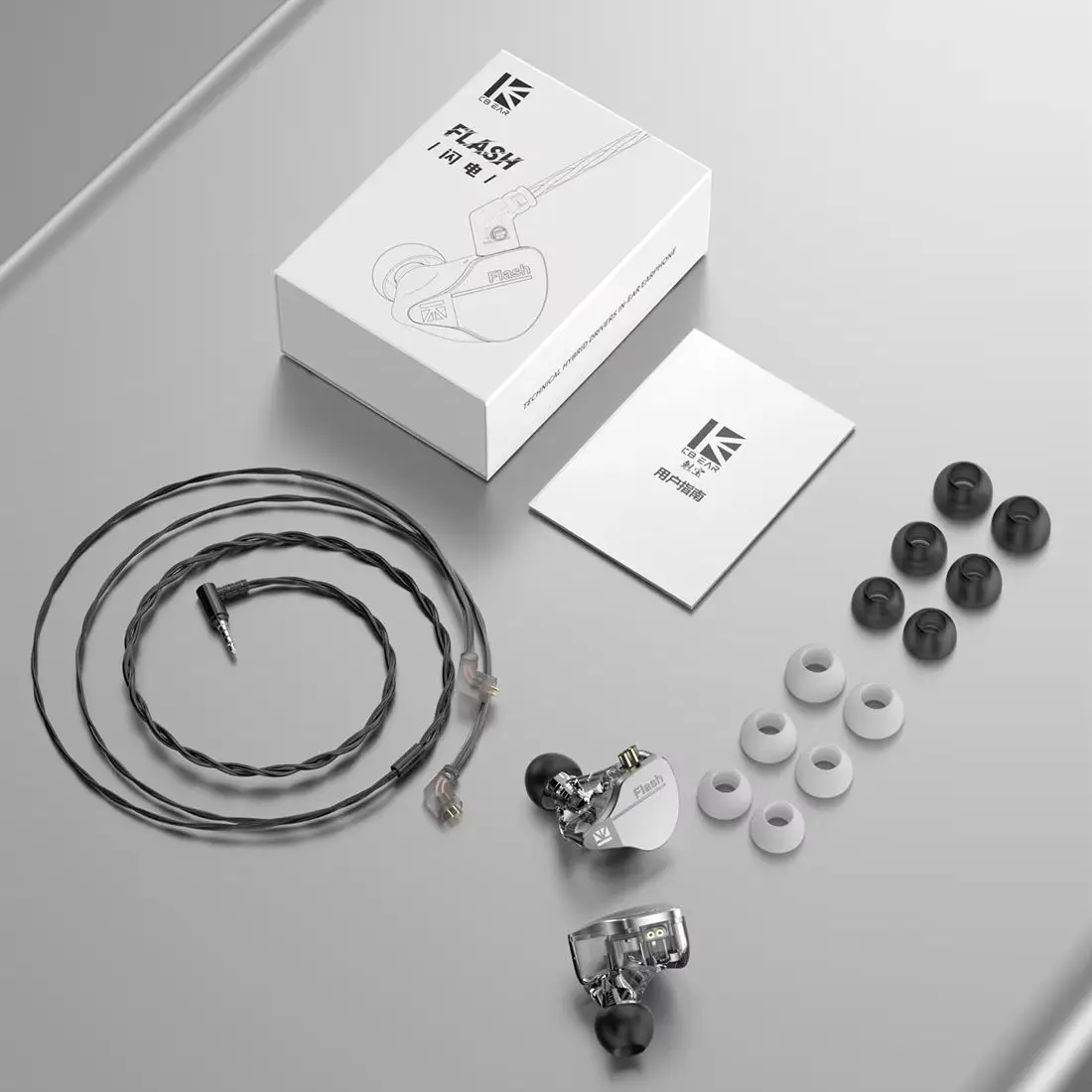 KBEAR Flash Dual Drviers Hybrid In-Ear HiFi Earphones Five-axis CNC Aluminum Alloy Cover 10MM Dynamic Driver for musicians singe 6