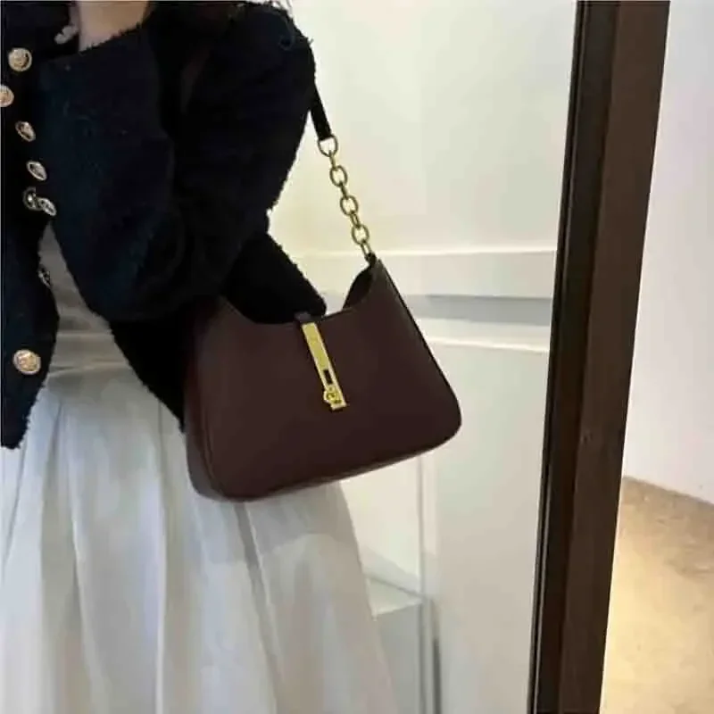 Luxury PU Leather Shoulder Bag for Women Casual Solid Color Design Handbags Brand Purse 2026 Fashion Shopper Clutch Women's Bags