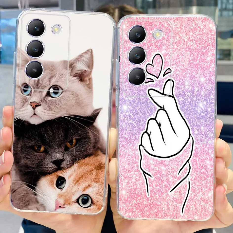 Elegant Flower Transparent Silicone Soft Back Cover