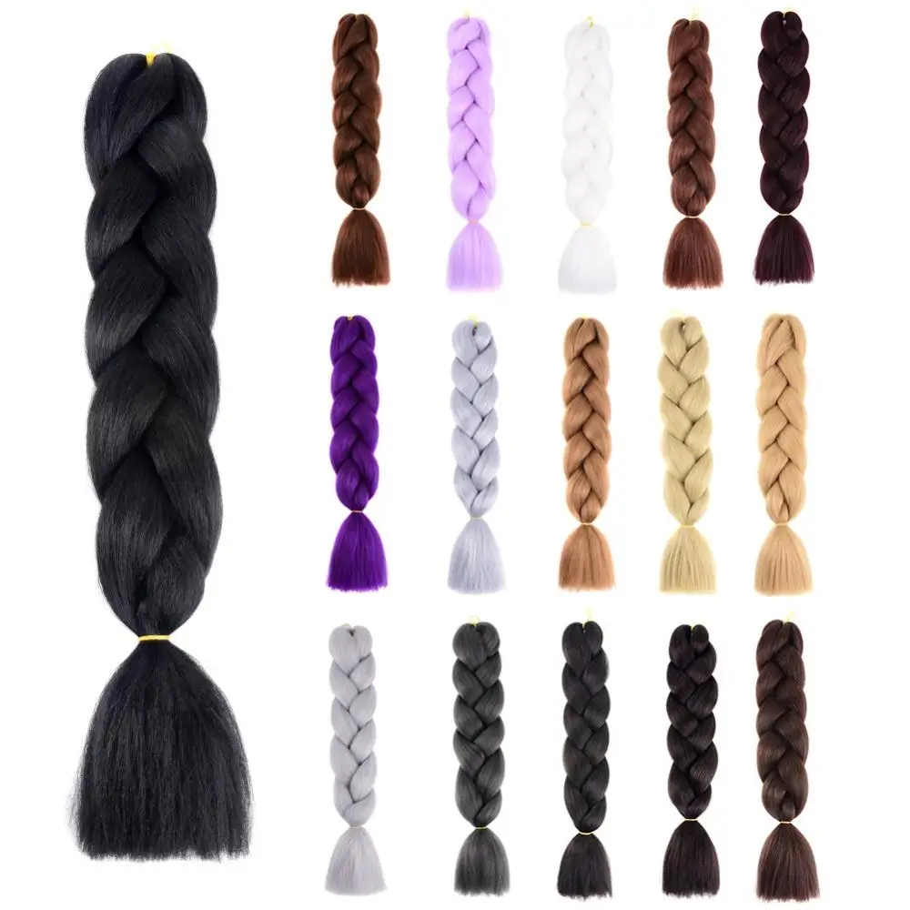 60cm Synthetic Hair Extensions African Braids Crochet Braiding Ponytail Bone Straight Hair Bundles Braid Ponytail Extensions