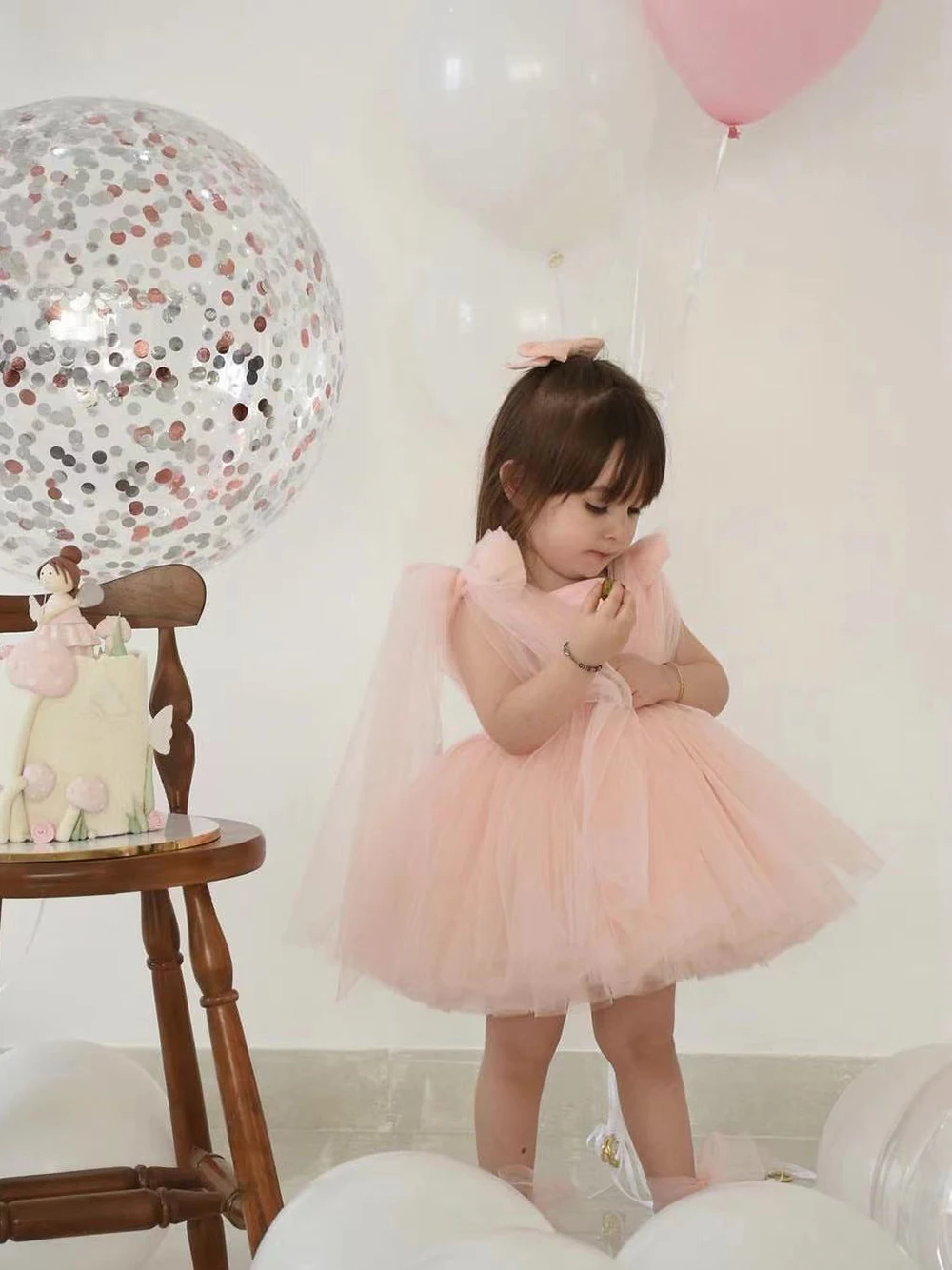 Children's Pink Birthday Dress Flower Girl Wedding Princess Dress main image 1