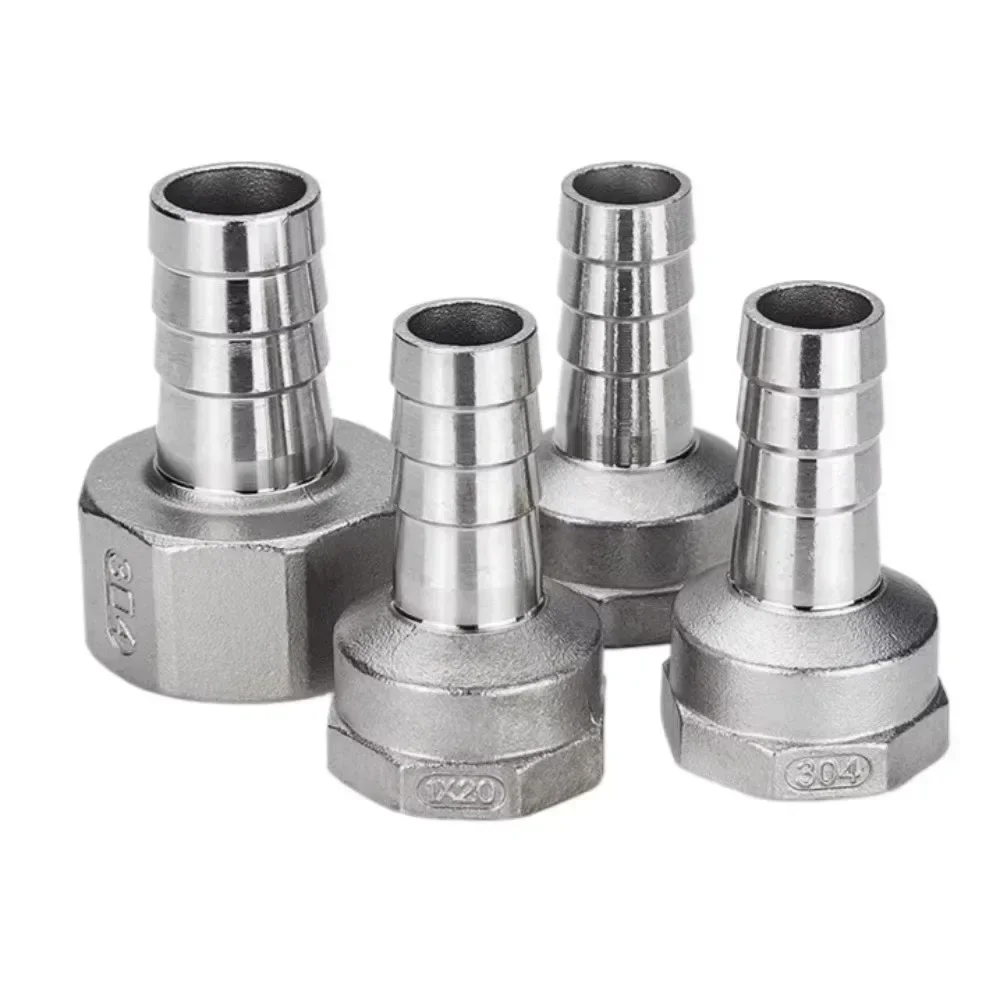 1/8" 1/4" 3/8" 1/2" 3/4" 1"-2" BSP Female 6 8 10 12 13 15 16-51 mm Hose Barb Pipe Fitting Connector Coupler 304 Stainless Steel