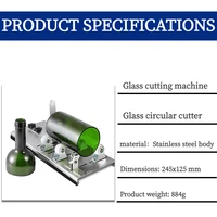 Glass Cutter Glass Bottle Cutter Cutting Tool Square and Round Wine Beer Glass Sculptures Cutter for DIY Glass Cutting Machine 2
