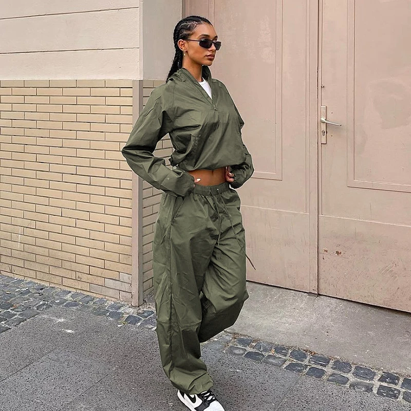 Gaono Women Cargo Tracksuit 2 Pieces 