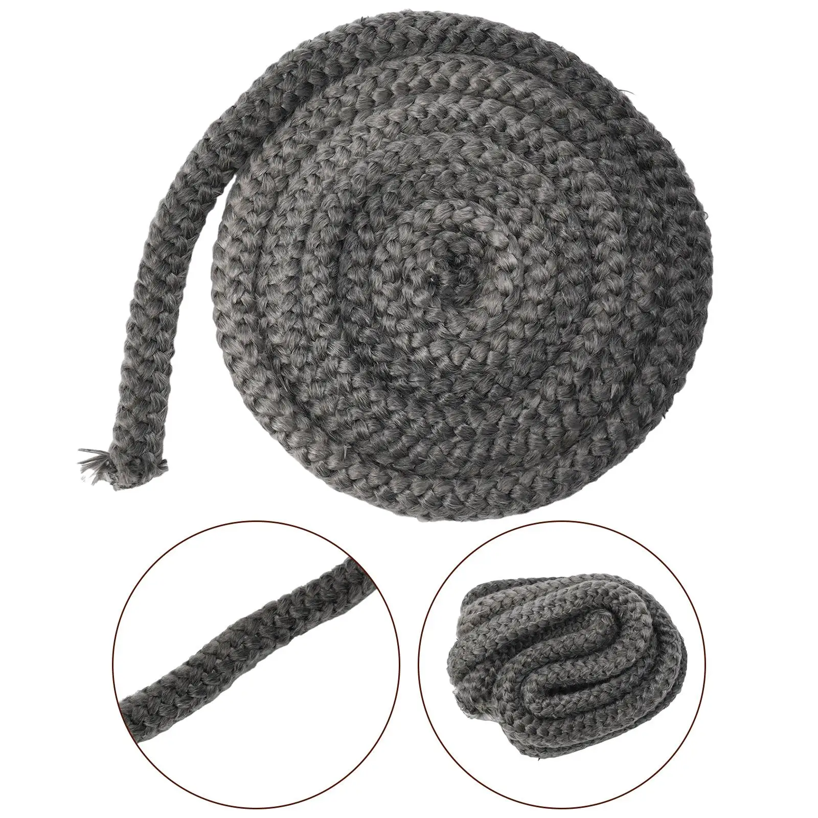14/16mm 2m Fiberglass Rope Seal Black Stove/Fire Rope Wood Burning Stove Log Burner Door Sealing High Temperature