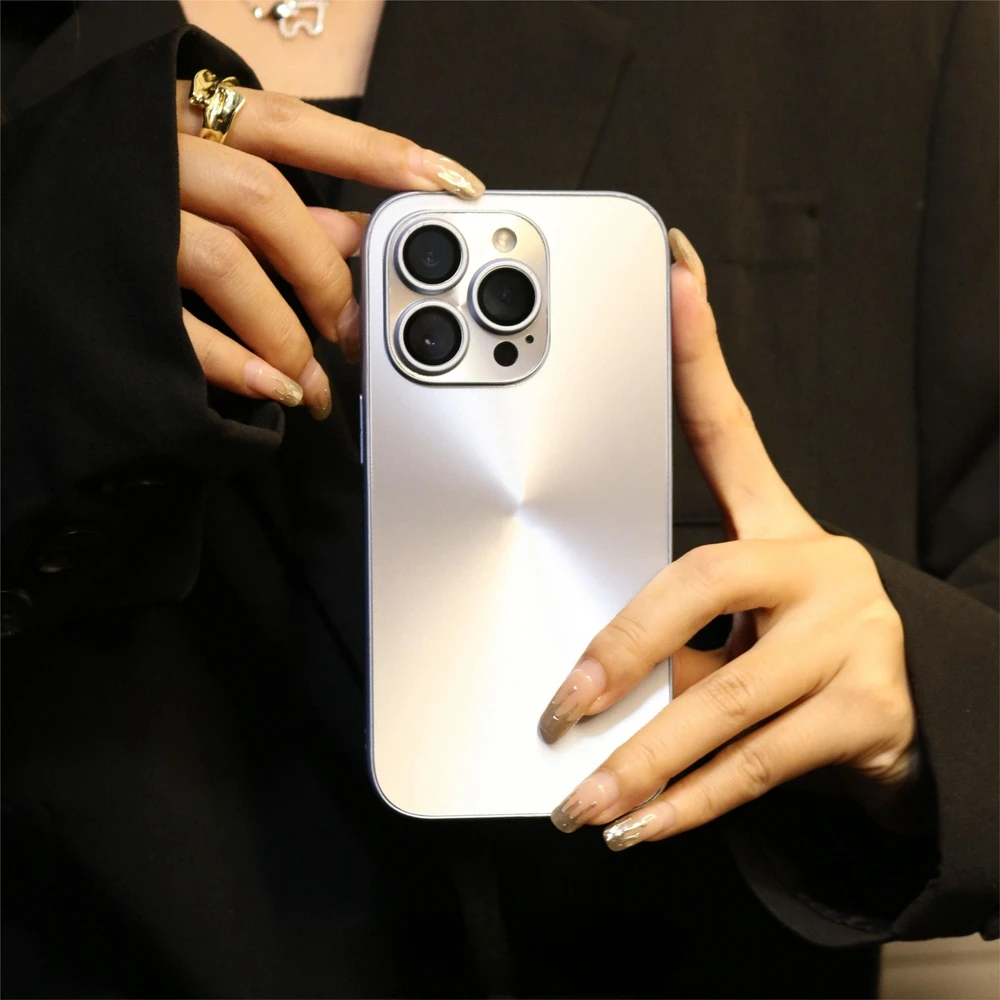 Luxury Bling Aurora Pattern Shockproof Phone Case with Soft Bumper and Matte Finish