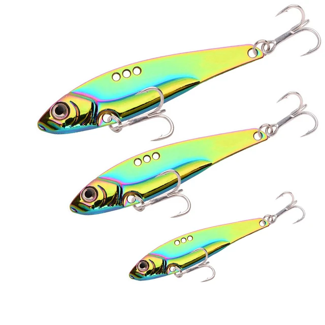 Metal VIB 7g 10g 12g 15g 18g 25g Fishing Lure Vibration Spoon Spinner Lure  Colorful Bass