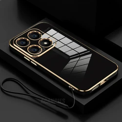 Plating Lanyard Silicone Case with Back Cover Protection for mi 11 lite 4g (ZBSS Black)