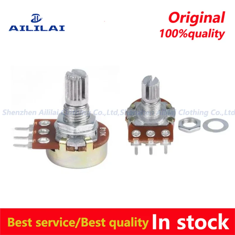 5PCS WH148 15mm 3pin Linear Potentiometer With Nuts And Washers 1K 2K 5K 10K 20K 50K 100K 200K 250K 500K 1M Potentiometers Kit