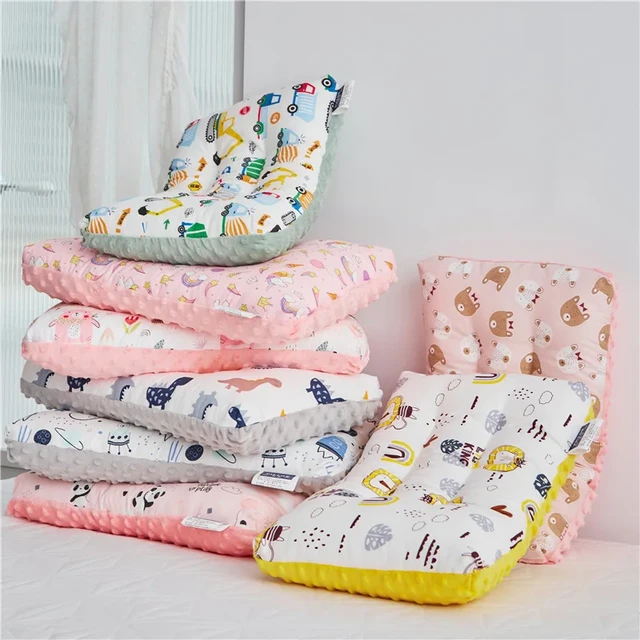 4 couleurs Cartoon coton enfants oreiller doux lavable bébé dormir