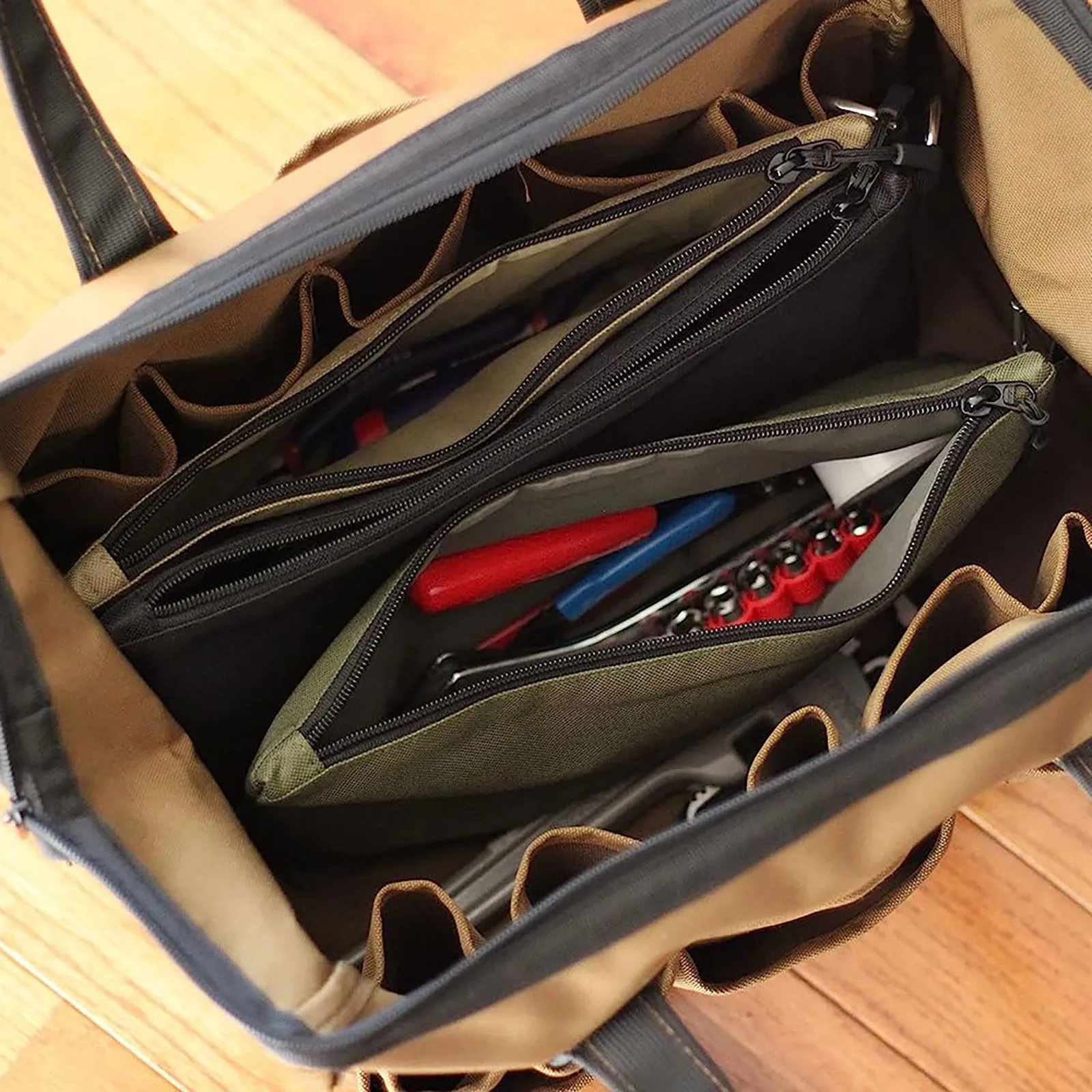 Tool Bag Zipper Pouch Premium Tool Pouch Utility Multipurpose Storage Organizer Pouches With Kneading Mat No Print