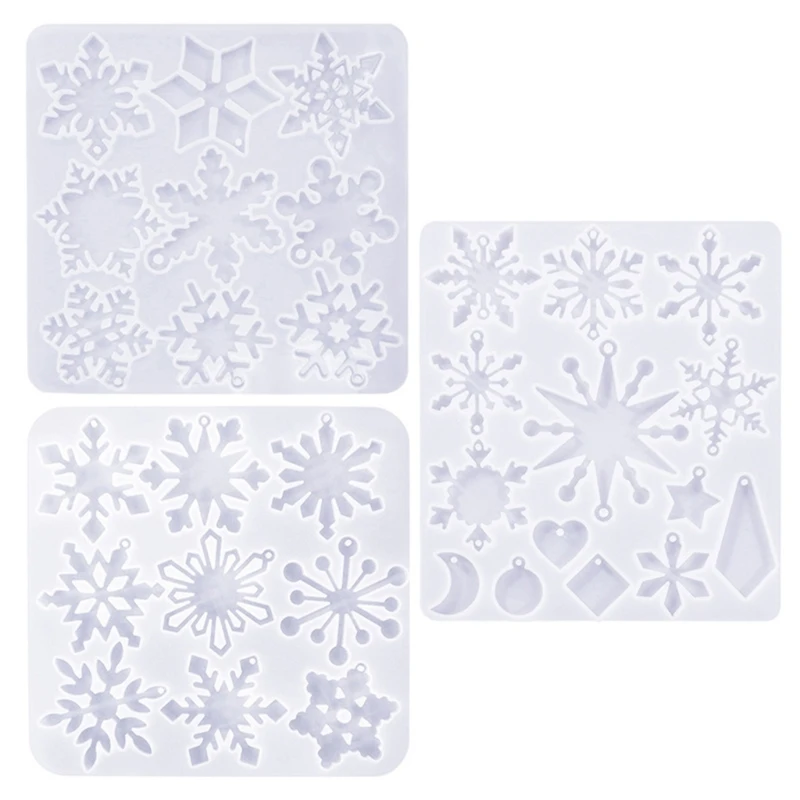 

Snowflake Silicone Mould Christmas Resin Mold for DIYs Keychain Pendant Ornament Molds Accessories Jewelry Making Tools