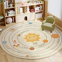 Cartoon Style Bedroom Decor lion pattern Carpet Cute Round Carpets for Living Room Thick Plush bedside Rug Fluffy Soft Floor Mat 2