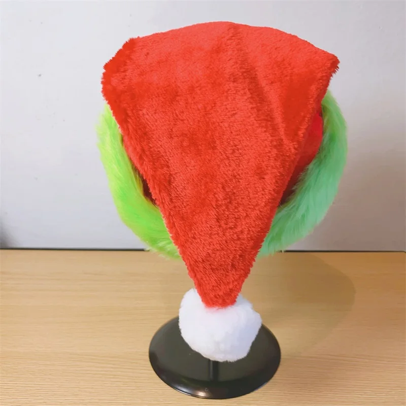 Christmas Beanie Hat Christmas Party Hat Fur Santa Hat for Adult Holiday Cosplay Costume Props Accessory