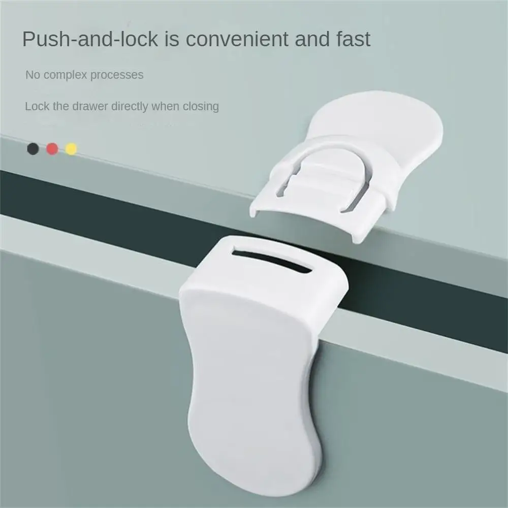 Cabinet Door Lock, Door Lock Buckle, Drawer Lock Right Angle Drawer Lock Childrens Anti-trap Cabinet Corner Lock Abs Protective