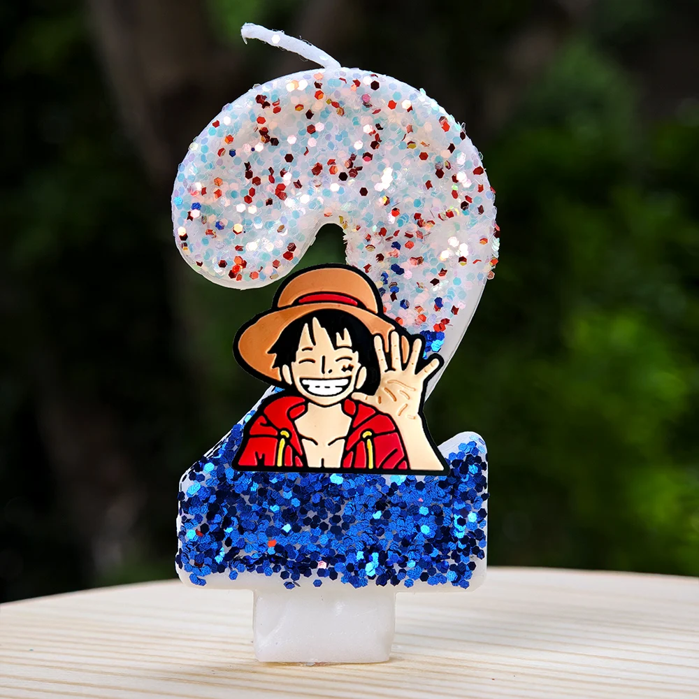 Beliebte One Piece Themen-Kerze Nummer 0-9 Luffy-Kerze Kuchendekoration Geburtstagsparty für Kinder Babyparty Spielzeug Geschenke – Detail 14