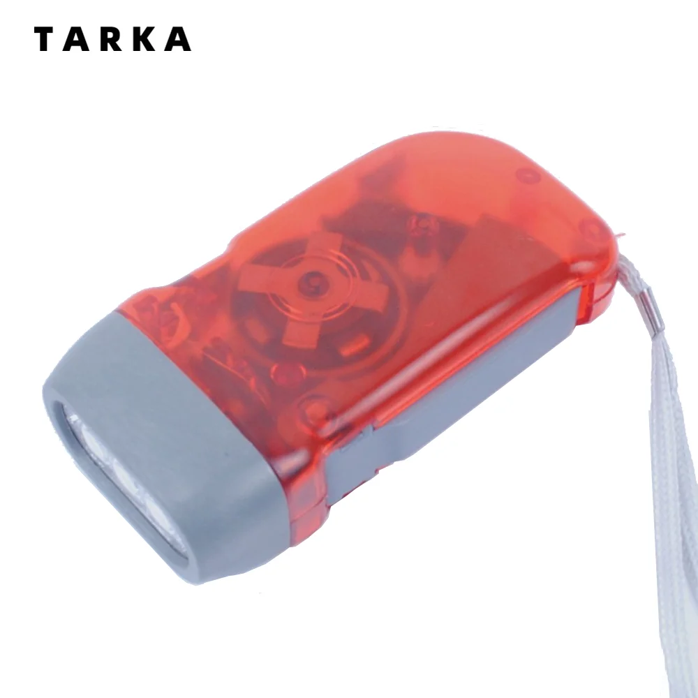 Handheld Flashlight TARKA 3 LED Hand Pressing Dynamo Crank Power Wind Up Flashlight Torch Light Hand Press Crank Camping Lamp Light Outdoor Supplies