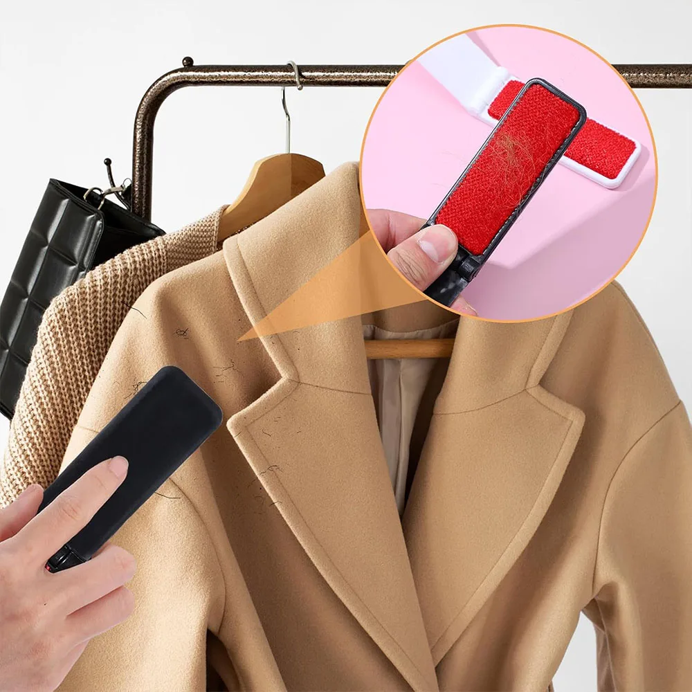 Foldable Lint Remover Brush Reusable Hair Removal Brush Mini Lint Removal Brushes for Clothes Pet Hair Sofa Fabric Fluff 1/2 Pcs