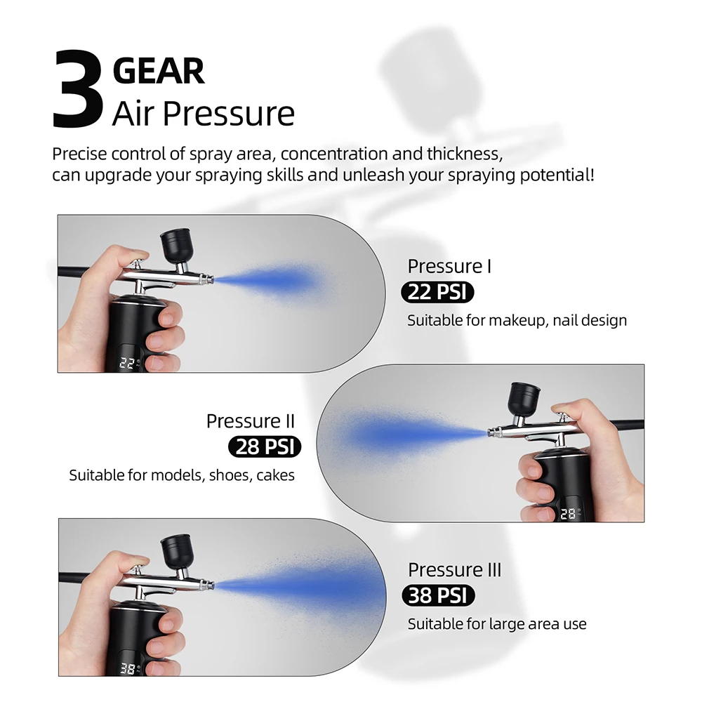 Portable Airbrush With Tube Air Compressor Paint Spray Gun For Nail Art Tattoo Craft Cake Pastry Painting Face Hydrating Sprayer