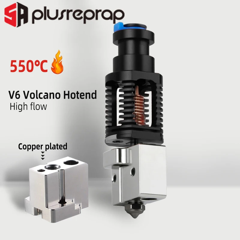 

Совместим с E3-d V6 Hotend Red liffer K1, высокопоточный медный обогреватель типа хот-энд Volcano для экструдера Prusa I3