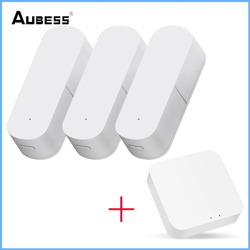 traffic light Aubess Zigbee Smart Vibration Sensor Detection Window Door Sensor Tuya Smart Life APP Notification Real-Time Motion Shock Alarm sound alarm device Alarms & Sensors