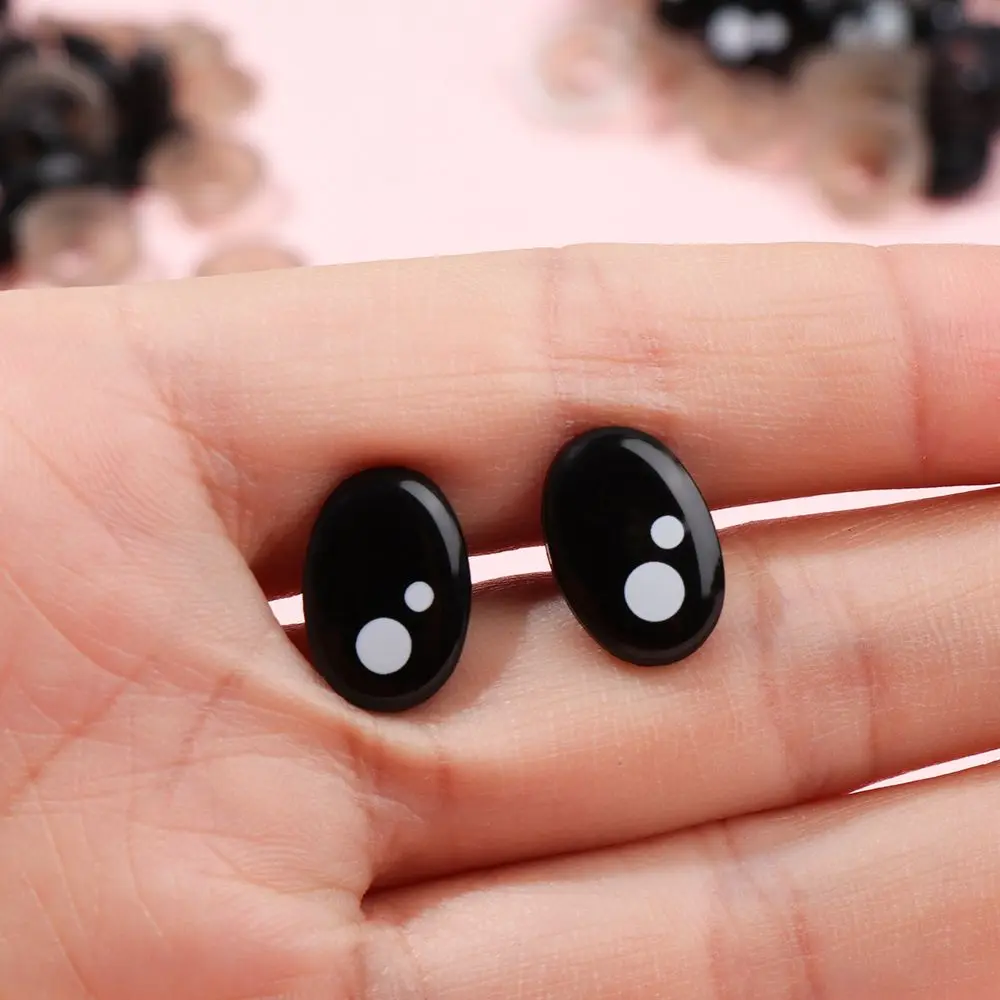 20pcs/bag 7-12mm Plastic Oval Safety Eyes For White Bear Doll Animal Puppet Crafts Children Kids DIY Toys Plush Doll Access