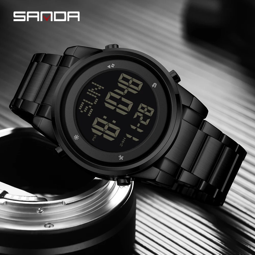 

SANDA 6160 Outdoor Sport Watch 5ATM Waterproof Digital Led Watches Date Week Alarm Clock Wristwatches For Men Women Reloj Hombre