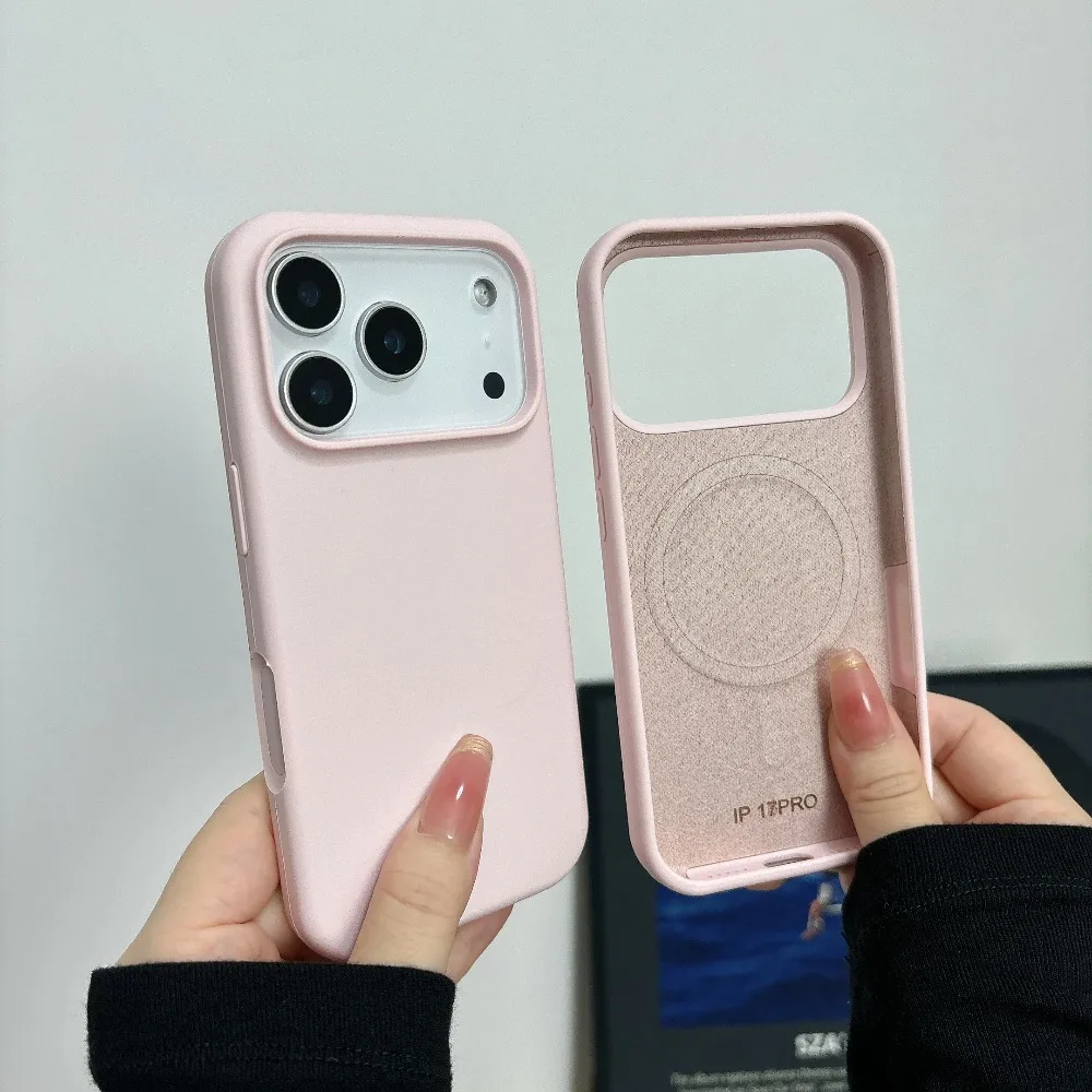Magnetic Liquid Silicone Wireless Charging Matte Solid Phone Case